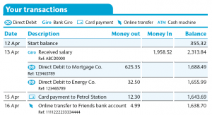 bank statments